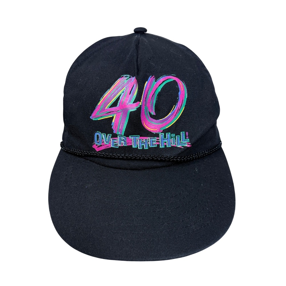 Mohr's Baseball Cap Unisex OS Black 40 Over The Hill Neon Retro Rope Snapback